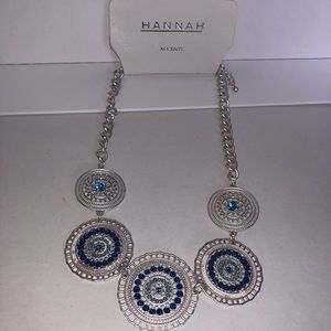 NWT Hannah Accents Blue Disc Necklace